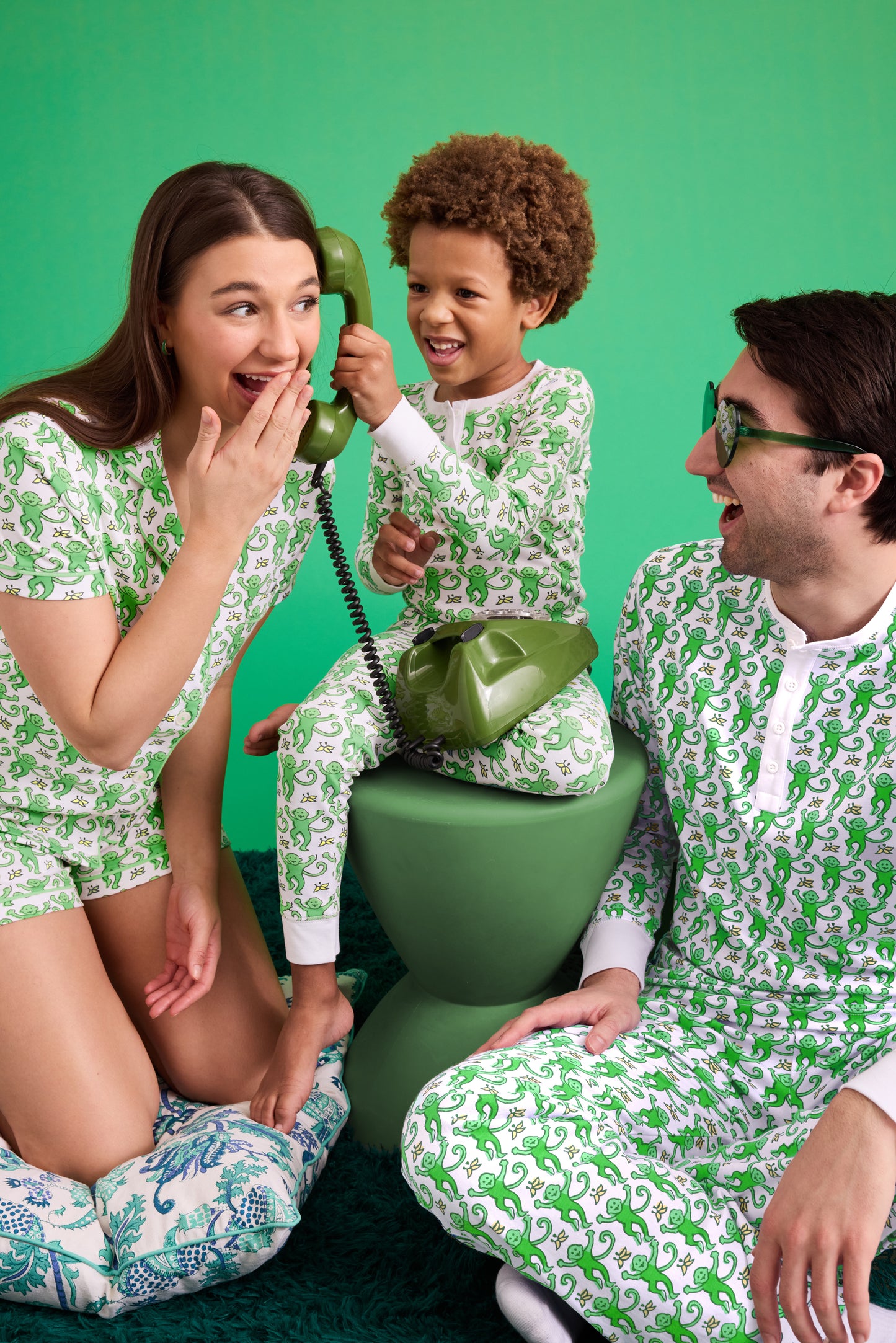 Roller Rabbit Men's Emerald Monkey Spencer Pajamas