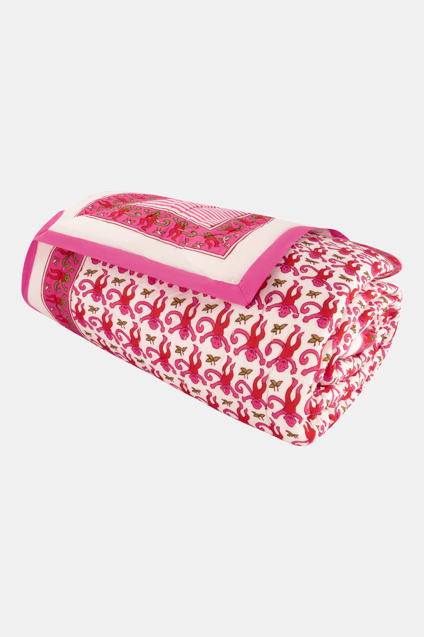 Roller Rabbit Pink Monkey Quilt view 2