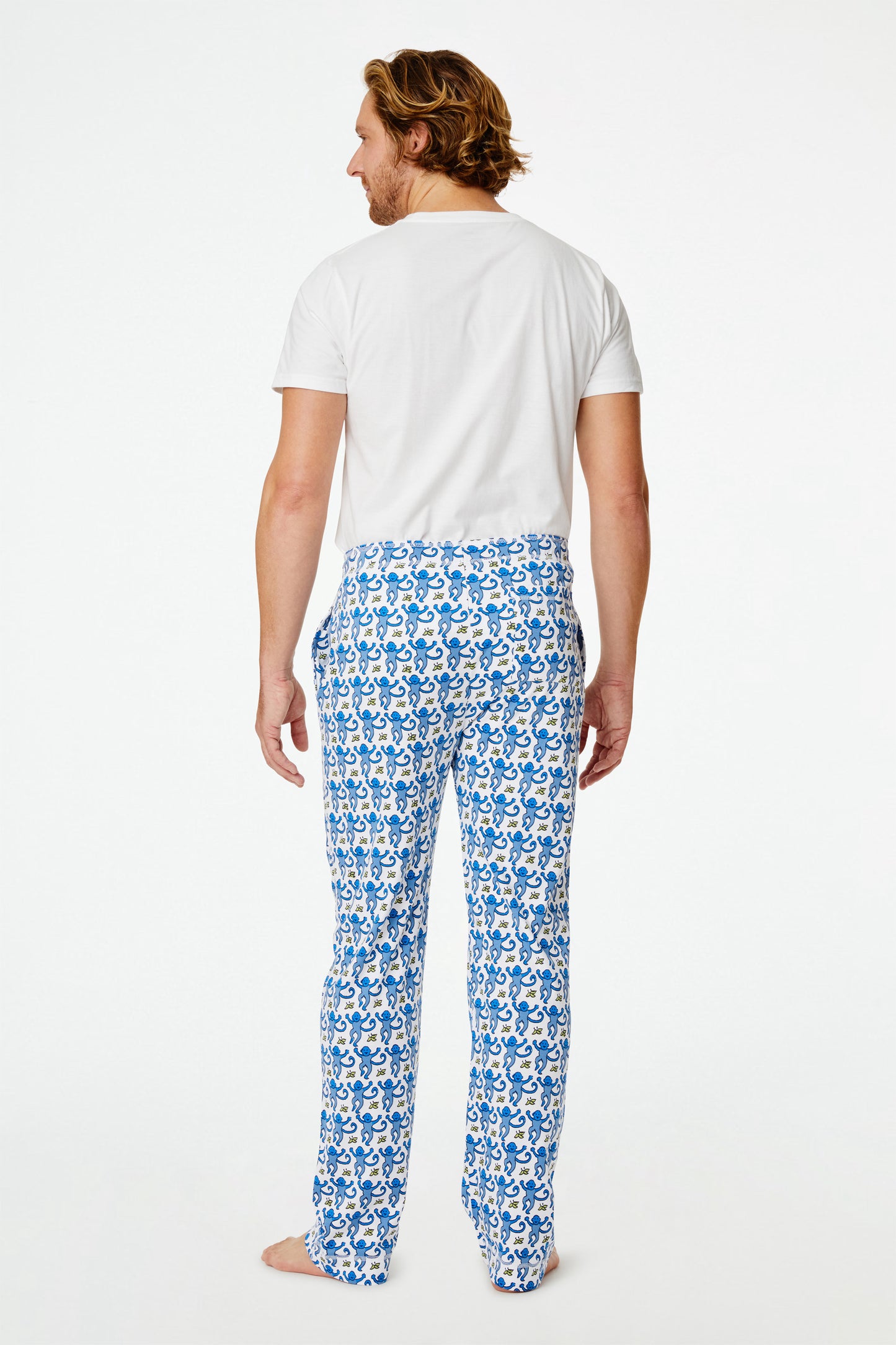 Roller Rabbit Blue Mens Monkey Simon Pant