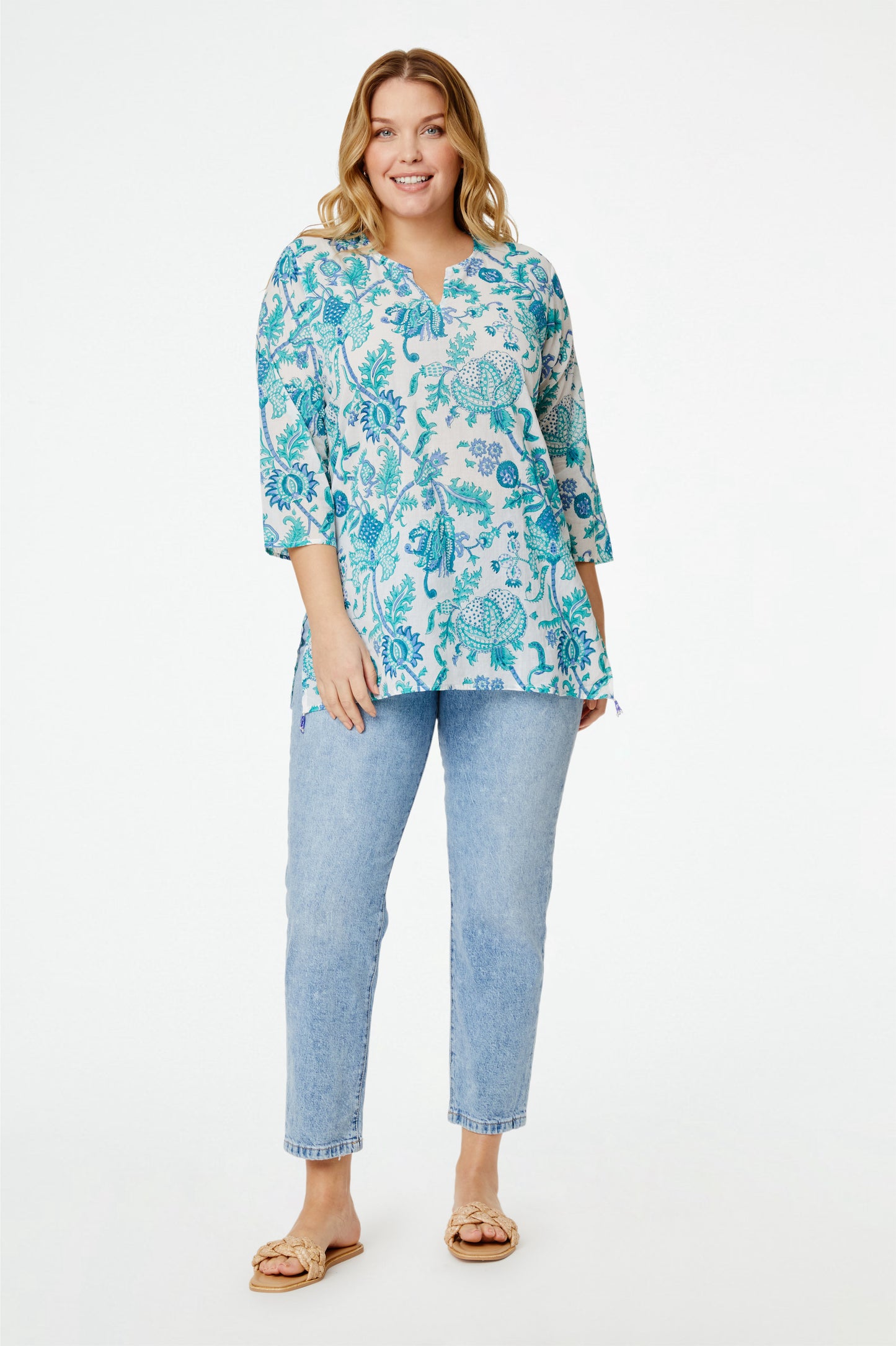 Roller Rabbit Turquoise Amanda Kurta view 4