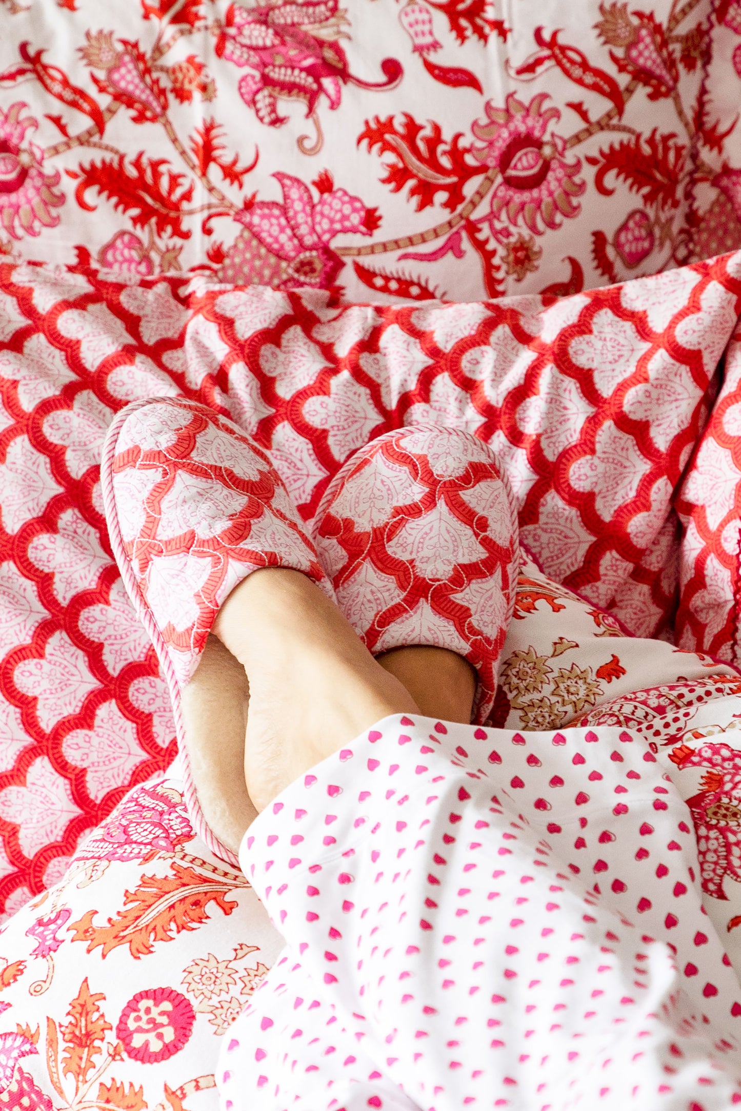 Roller Rabbit Red Jemina Quilted Slipper view 3