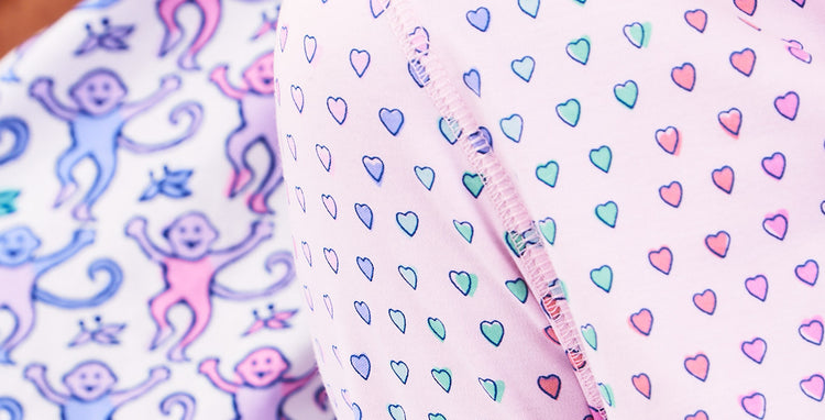 Mermaid Monkeys and Lilac Disco Hearts PJs