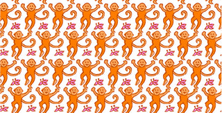 Roller Rabbit Orange Monkey 
