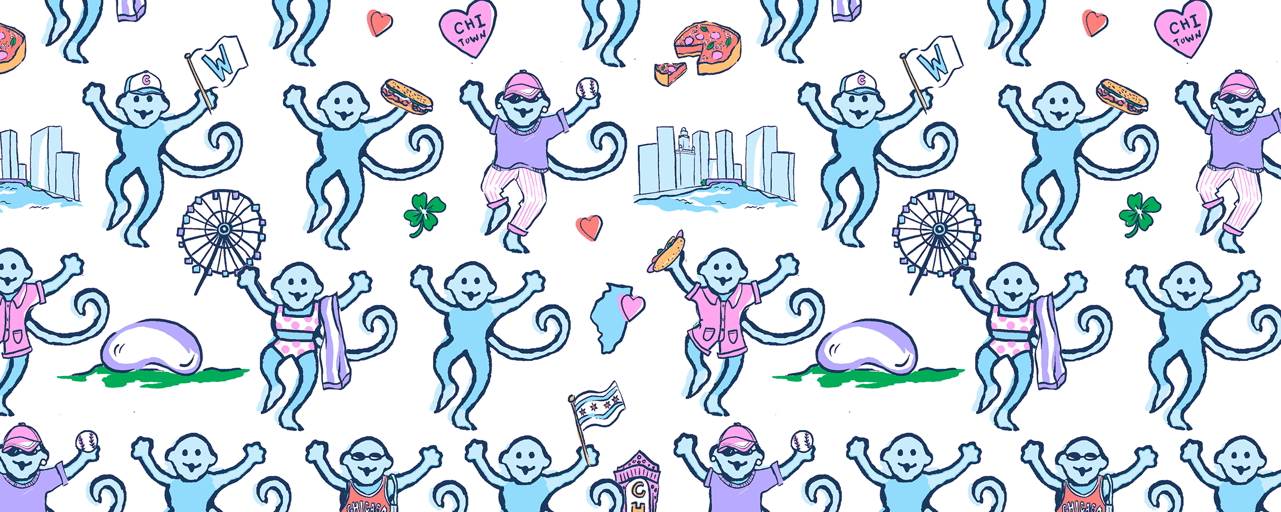 The Chicago Monkey Collection | Roller Rabbit City Exclusive Pajamas