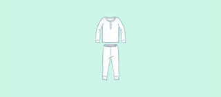 A long-sleeved henley top and matching pajama pants.