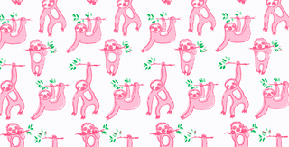 roller rabbit pink sleepy sloth pj colelction