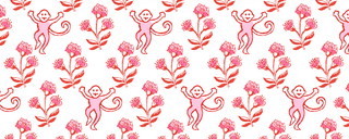 Roller Rabbit Rosa Ditsy Monkey