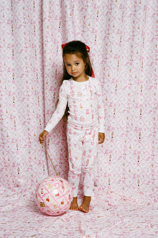 Roller Rabbit Pink Kids Sugarplum Lattice Pajamas