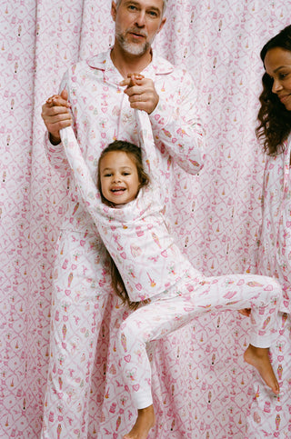 Roller Rabbit Pink Kids Sugarplum Lattice Pajamas