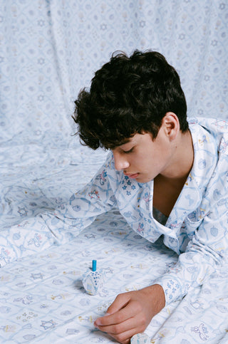 Roller Rabbit Blue Starry Nights Lattice Dreidel