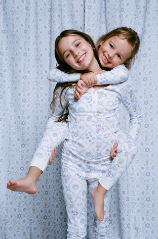 Roller Rabbit Blue Kids Starry Nights Lattice Pajamas