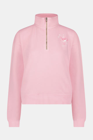 Roller Rabbit Pink Sugarplum Lattice Half Zip Sweatshirt