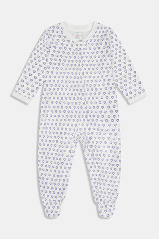 Infant Hearts Zipper Footie