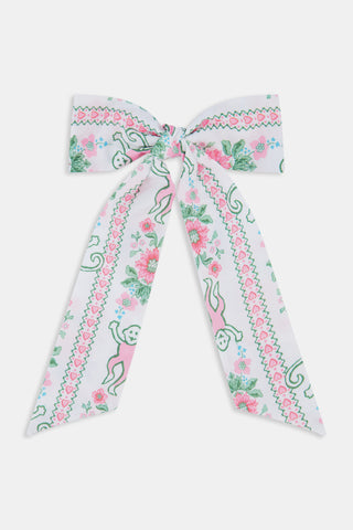 Roller Rabbit x Hill House Pink Monkey Block Stripe Belle Bow