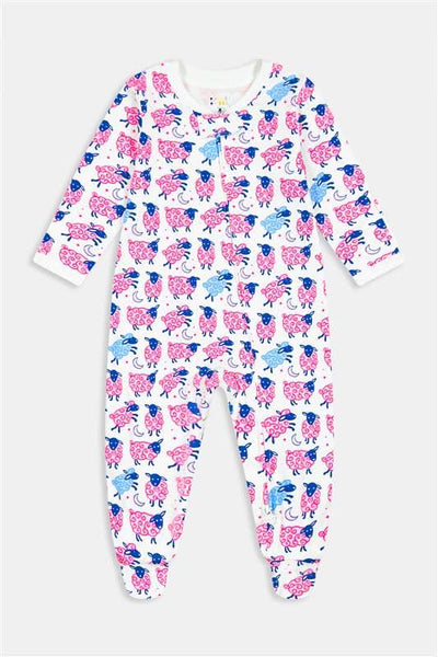 Infant Sammy The Sheep Zipper Footie | ROLLER RABBIT – Roller Rabbit