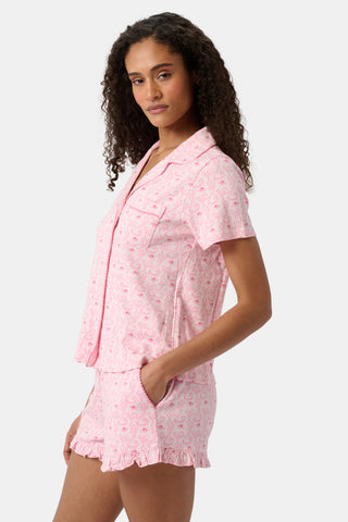 Roller Rabbit Pink Monkey Rosebud Wyatt Polo Pajamas