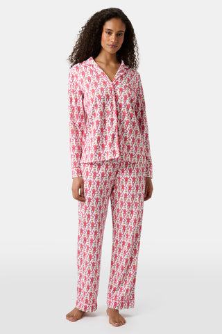 Monkey Long Sleeve Polo Pajamas