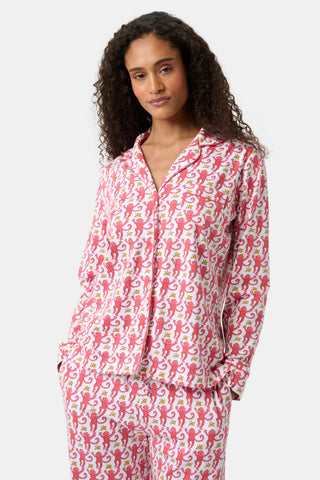 Monkey Long Sleeve Polo Pajamas view 2