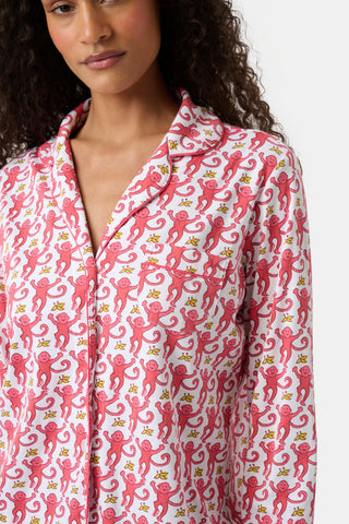 Monkey Long Sleeve Polo Pajamas