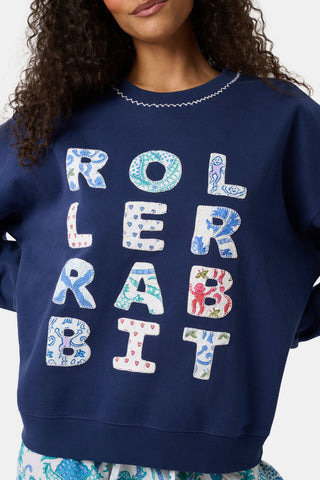 Roller Rabbit Navy Roller Rabbit Applique Crewneck
