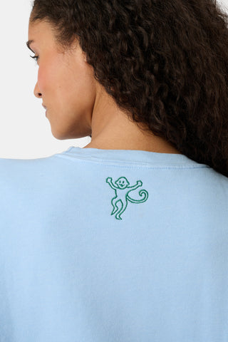 Roller Rabbit Blue Tulane Greenwave Andie Crewneck