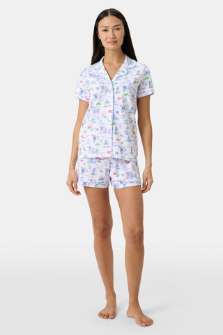 Roller Rabbit Blue Monkey On The Vineyard Polo Pajamas