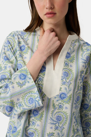 Roller Rabbit Blue Provencal Stripe Willow Tunic