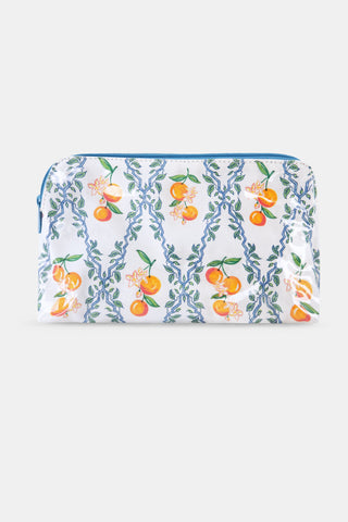 Roller Rabbit Orange Clementine Trellis Makeup Bag