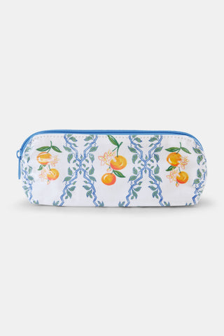 Roller Rabbit Orange Clementine Trellis Makeup Bag