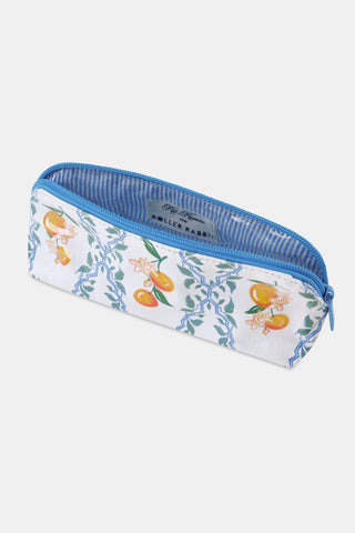 Roller Rabbit Orange Clementine Trellis Makeup Bag