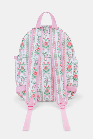 Roller Rabbit x Hill House Pink Monkey Block Stripe Backpack