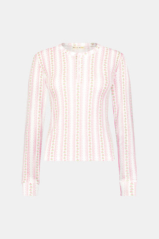 Roller Rabbit Pink Daisy Heart Stripe Rosemary Top