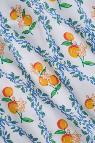 Roller Rabbit Orange Clementine Trellis Long Sleeve Polo Pajamas