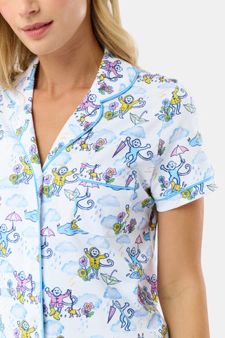 Roller Rabbit Pink April Showers Polo Pajamas