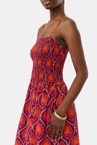 Roller Rabbit Burgundy Palm Fronds Briar Dress