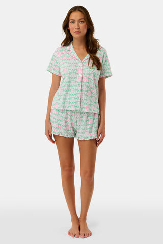 Roller Rabbit Aqua Cheetah Hearts Wyatt Polo Pajamas