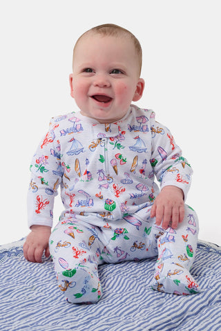 Roller Rabbit Infant Summer Club Zipper Footie