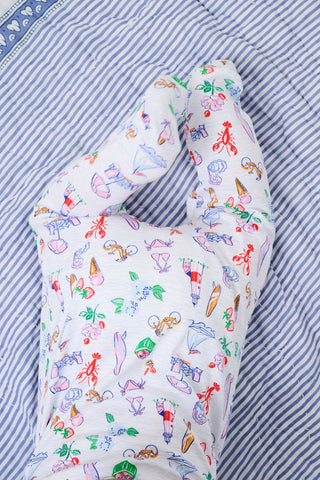 Roller Rabbit Infant Summer Club Zipper Footie