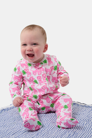 Roller Rabbit Pink Infant Leo The Lion Zipper Footie