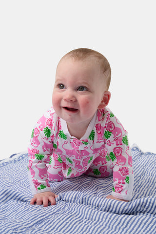 Roller Rabbit Infant Pink Leo The Lion Zipper Footie
