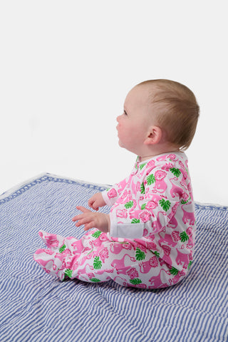 Roller Rabbit Infant Pink Leo The Lion Zipper Footie
