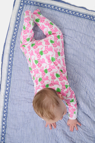 Roller Rabbit Infant Pink Leo The Lion Zipper Footie