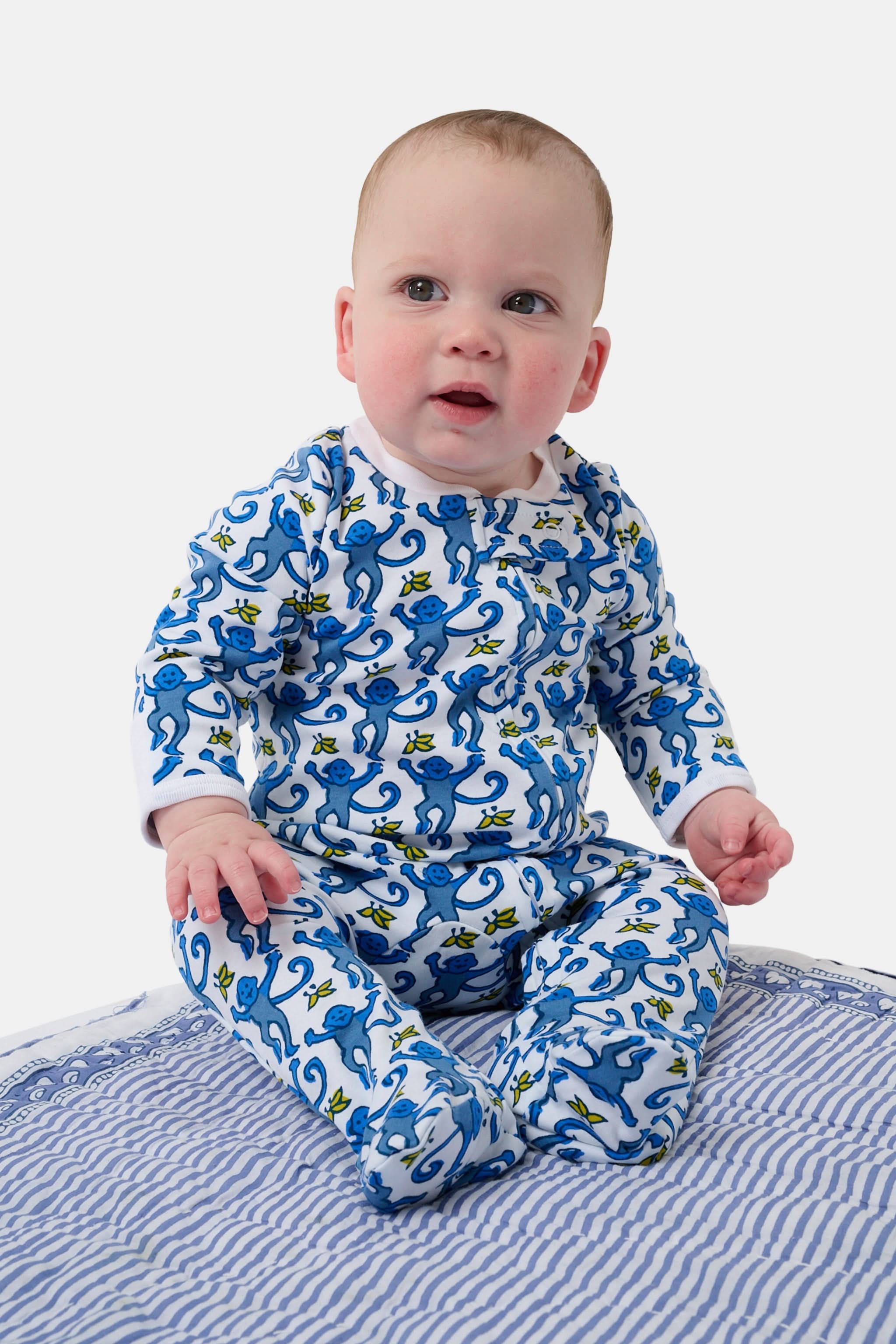 Infant Monkey Zipper Footie | Roller Rabbit