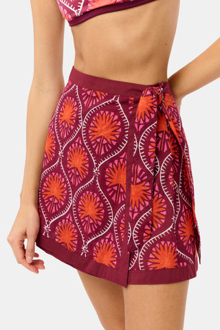 Roller Rabbit Burgundy Palm Fronds Marisol Wrap Pareo