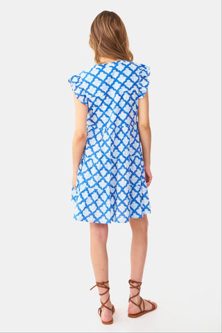 Blue Printed Women's Dress