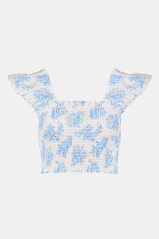 Roller Rabbit x Hill House Sherwood Forrest Monkey Cropped Paz Top