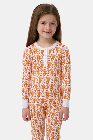 Roller Rabbit Orange Kids Monkey Pajamas