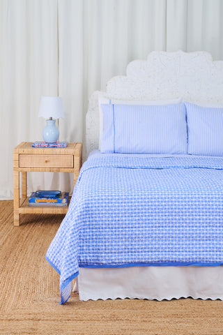 Roller Rabbit Blue Gingham Hearts/Capellini Quilt