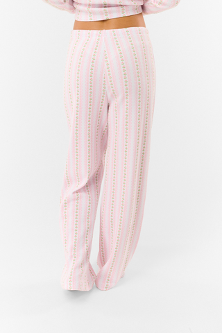 Roller Rabbit Pink Daisy Heart Stripe Julienne Pant