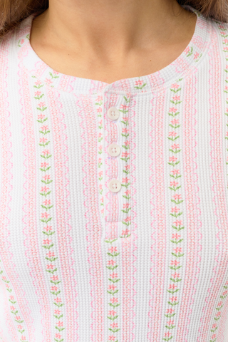 Roller Rabbit Pink Daisy Heart Stripe Rosemary Top